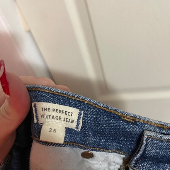 Madewell Womens Medium Wash Straight Leg Ankle The Perfect Vintage Jeans Size 26 - Picture 4 of 10